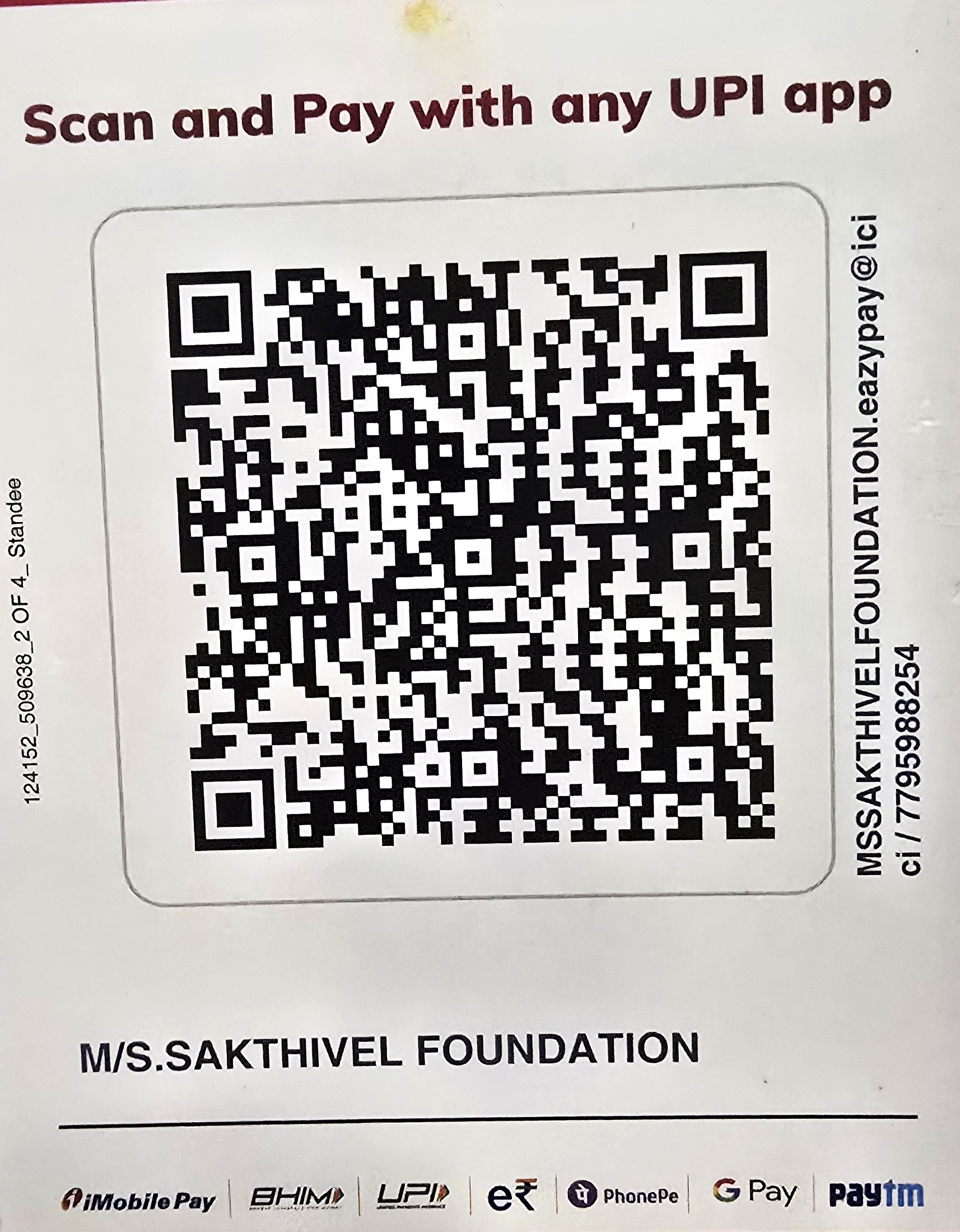 UPI QR Code - Sakthivel Foundation